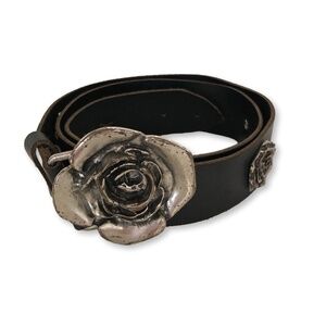Antoniazzi Firenze Leather Belt Dark Brown Metal Rose XL